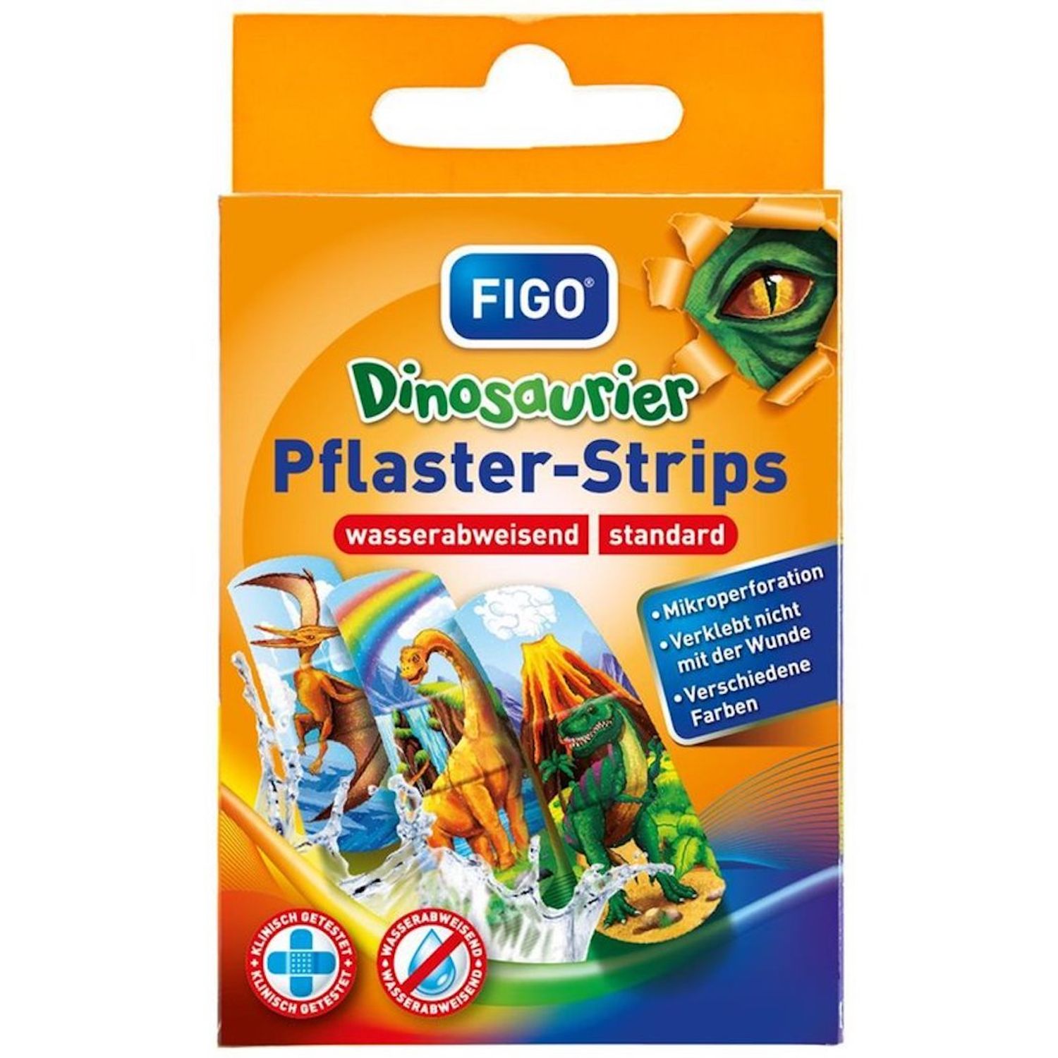 Set 10 plasturi Figo, pentru copii, model Dinozauri, 58 x 18mm fotografia produsului