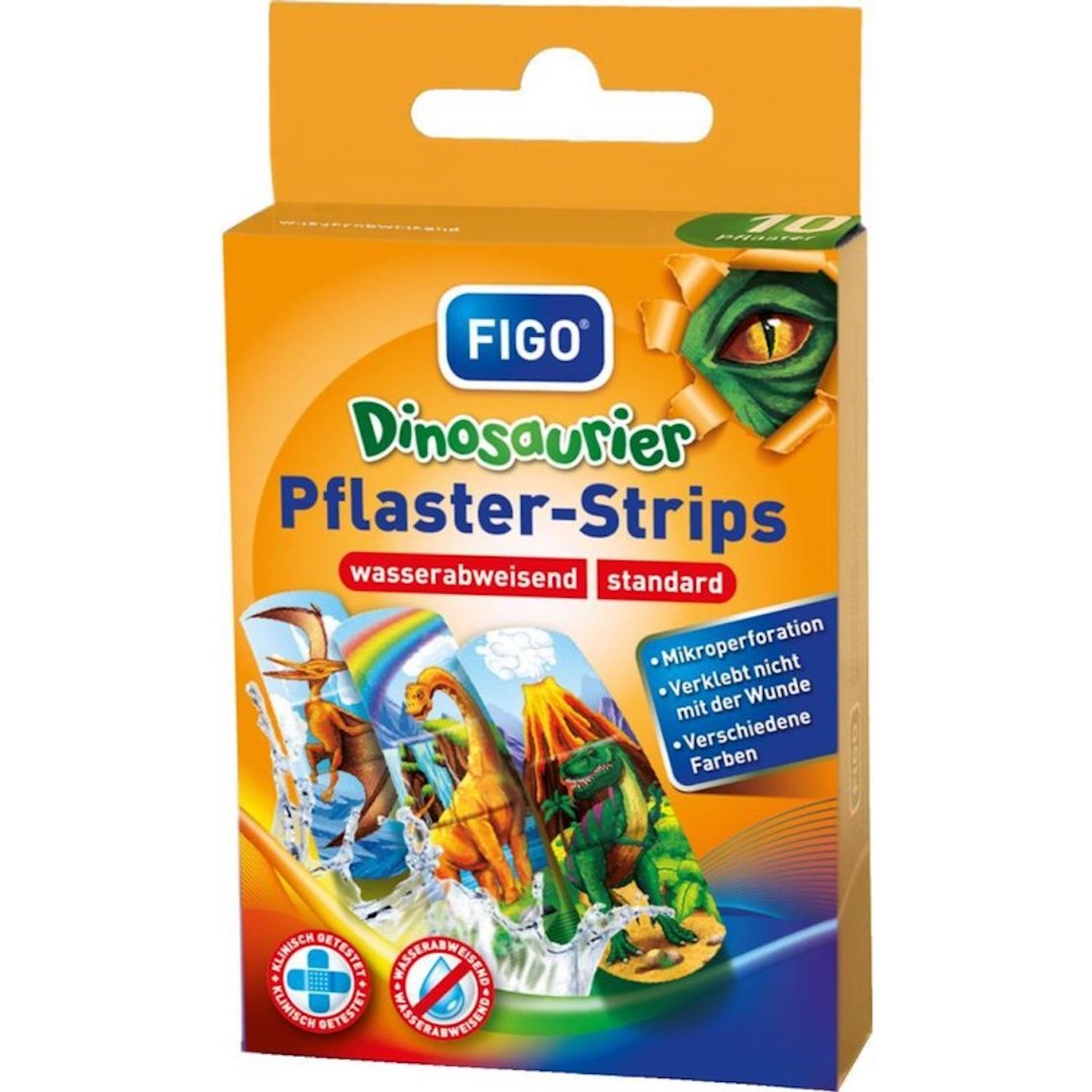 Set 10 plasturi Figo, pentru copii, model Dinozauri, 58 x 18mm fotografia produsului View 2 L