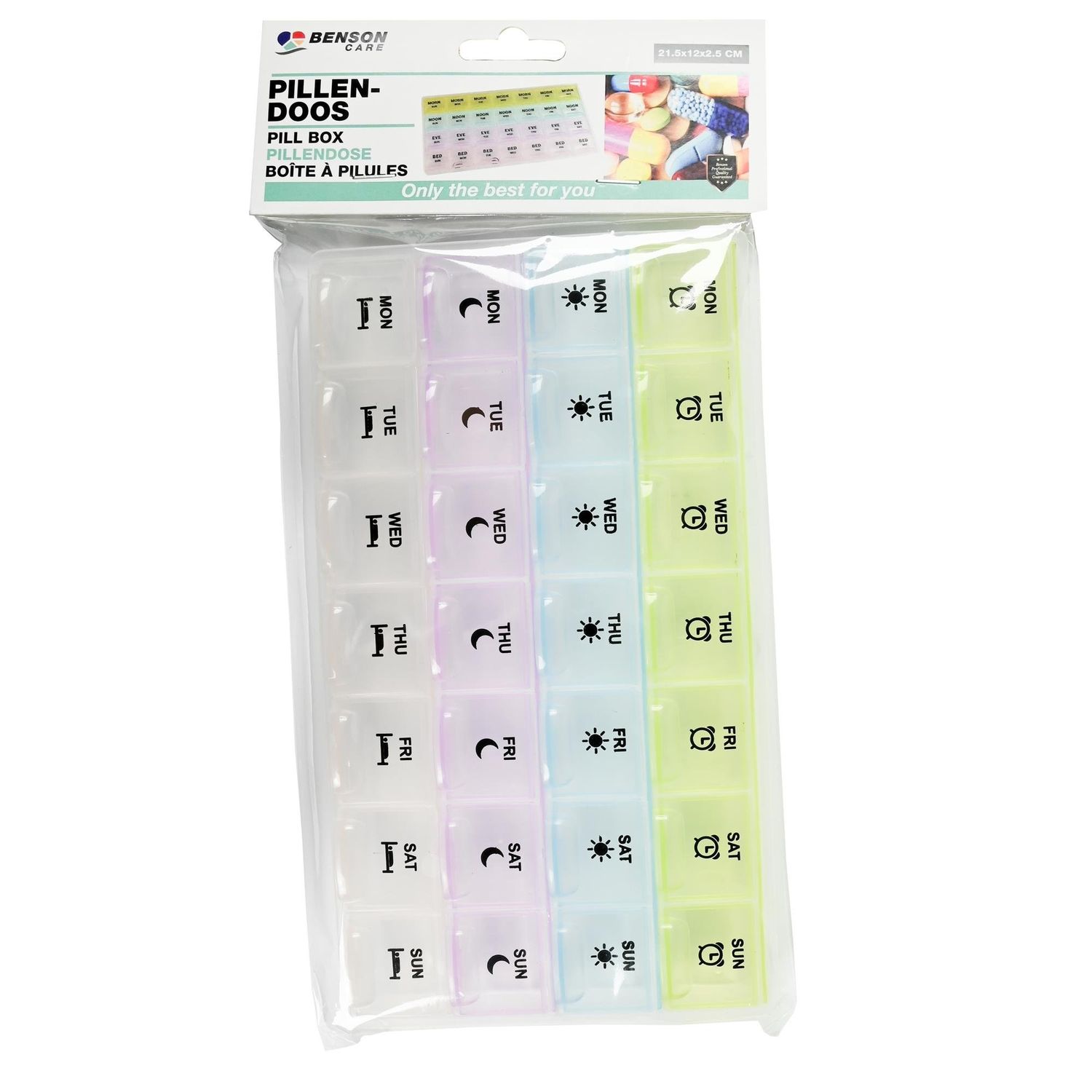 Cutie pastile, organizator medicamente cu 4 compartimente pe zi, 7 zile, 21.5 x 12 x 2.5 cm fotografia produsului View 5 L