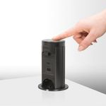 Distribuitor electric ascuns motorizat, "Touchcontrol", 3-way, USB, Type-C, negru fotografia produsului View 2 S