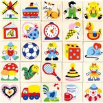 Set semne educative din lemn 25 piese diverse imagini multicolore si educative fotografia produsului