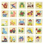 Set semne educative din lemn 25 piese diverse imagini educative fotografia produsului