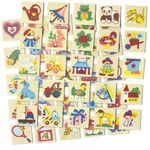 Set semne educative din lemn 25 piese diverse imagini educative fotografia produsului View 2 S