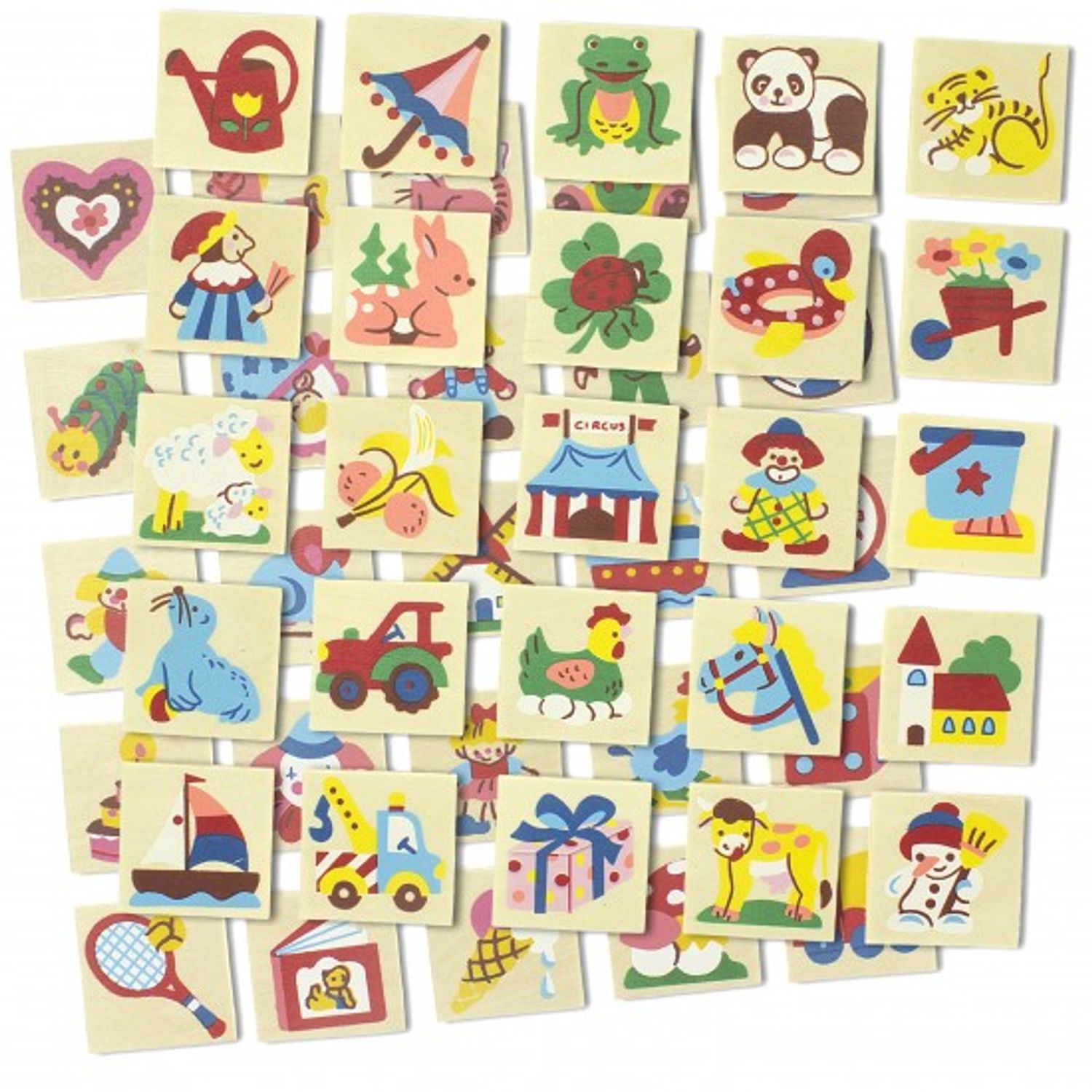 Set semne educative din lemn 25 piese diverse imagini educative fotografia produsului View 2 L