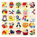 Set semne educative din lemn 25 piese diverse imagini interactive fotografia produsului