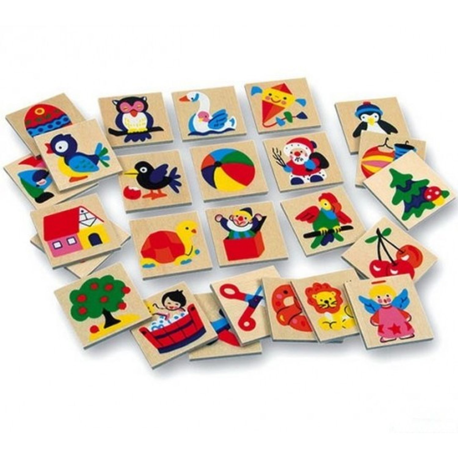 Set semne educative din lemn 25 piese diverse imagini interactive fotografia produsului View 2 L