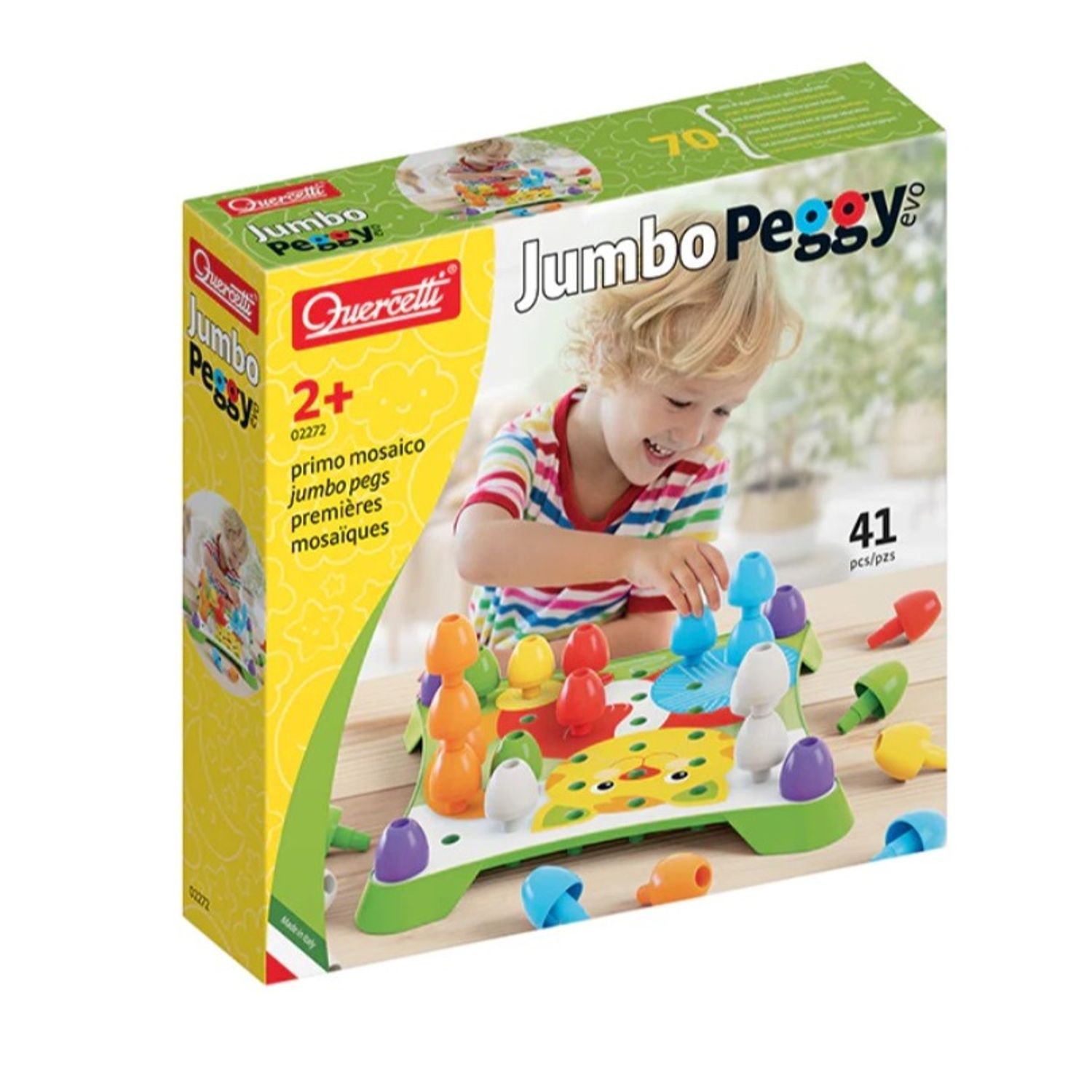 Set de joc creativ mozaic Jumbo Peggy Evo 41 elemente Quercetti fotografia produsului