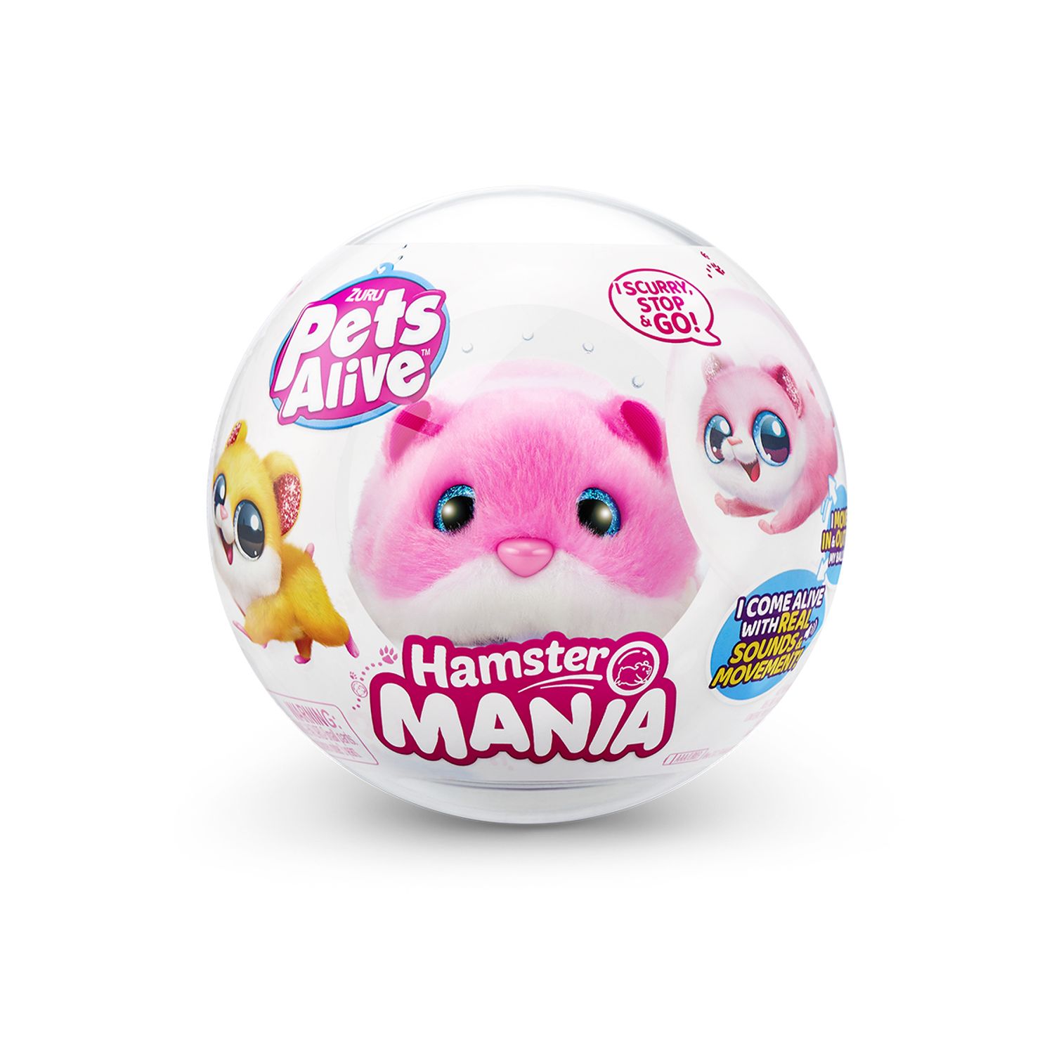 Jucarie de plus Hamster Mania roz Interactiv Pets Alive S1 fotografia produsului View 2 L