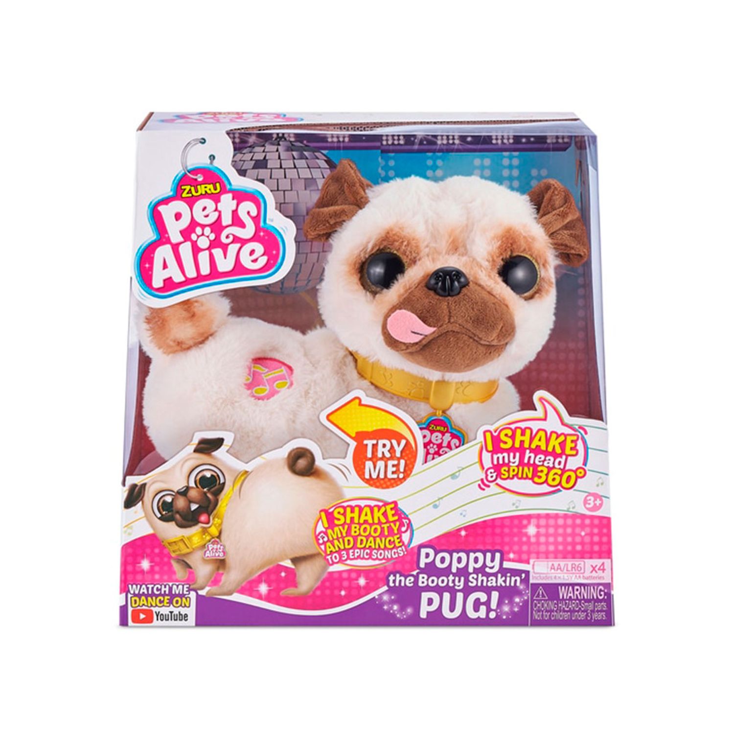 Jucarie interactiva Zuru Pets Alive Catel Mops dansator fotografia produsului View 5 L