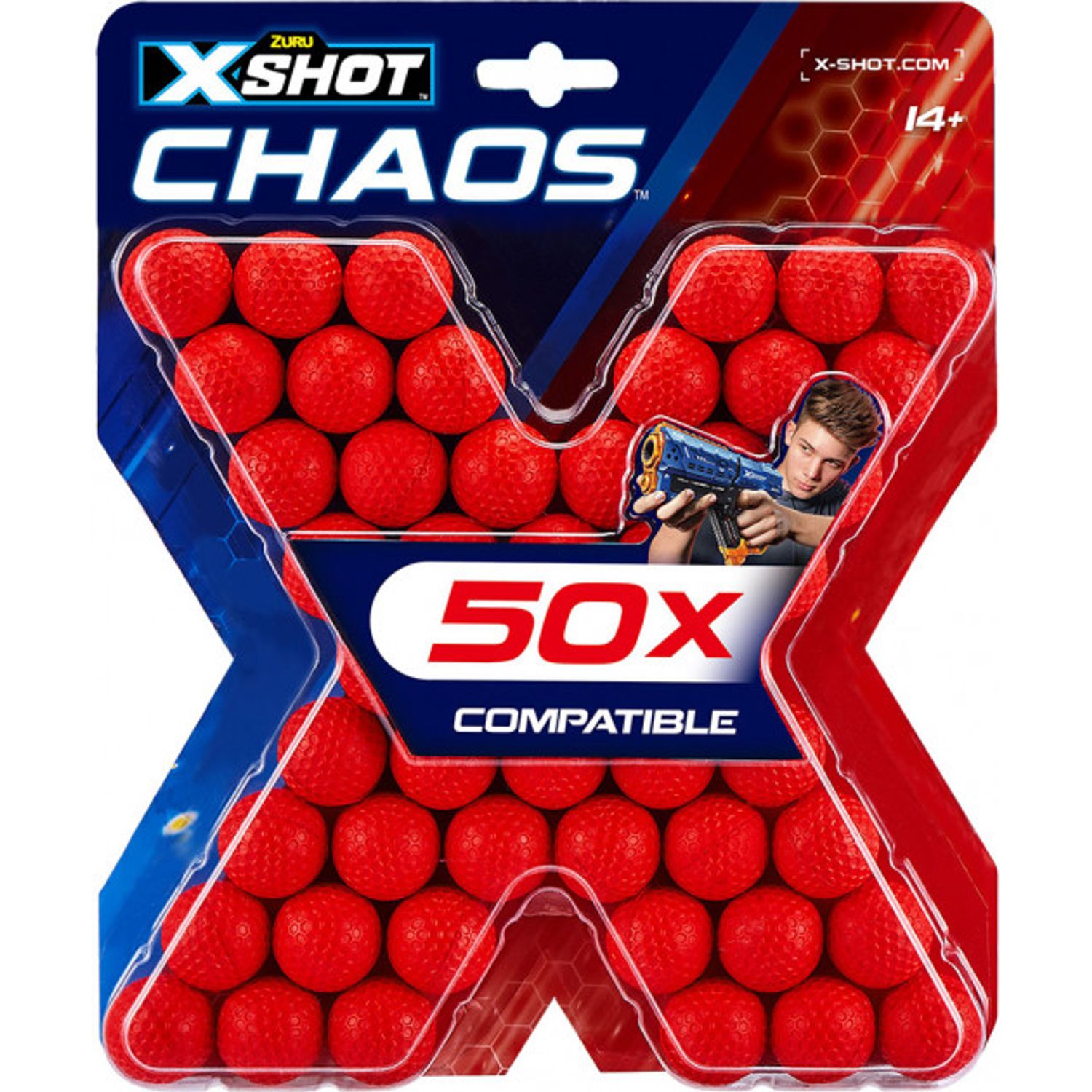 Set proiectile, Xshot, Chaos, rosu, 50 bucati fotografia produsului View 2 L