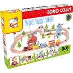 Set Bino Trenulet din Lemn cu 80 Piese fotografia produsului View 2 S