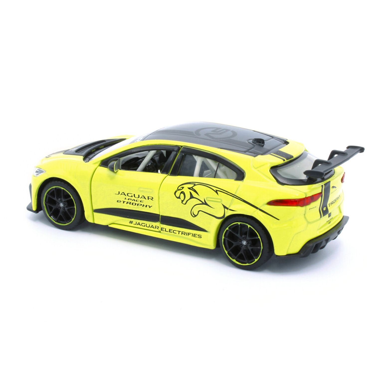 Macheta auto Tayumo Jaguar I&minus;Pace e&minus;Trophy, 1:36, Yellow fotografia produsului View 2 L