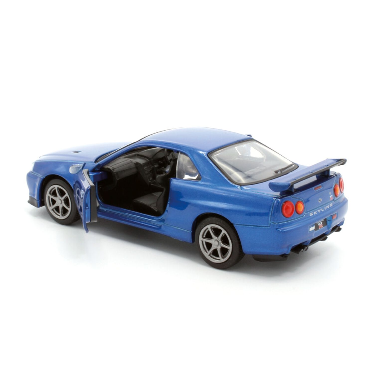 Macheta auto Tayumo Nissan GT&minus;R34 V&minus;Spec II,  1:36, Blue fotografia produsului View 3 L