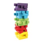 Joc tip turn, 60 cuburi, Lemn, 7 x 7 x 25.7 cm, Multicolor fotografia produsului