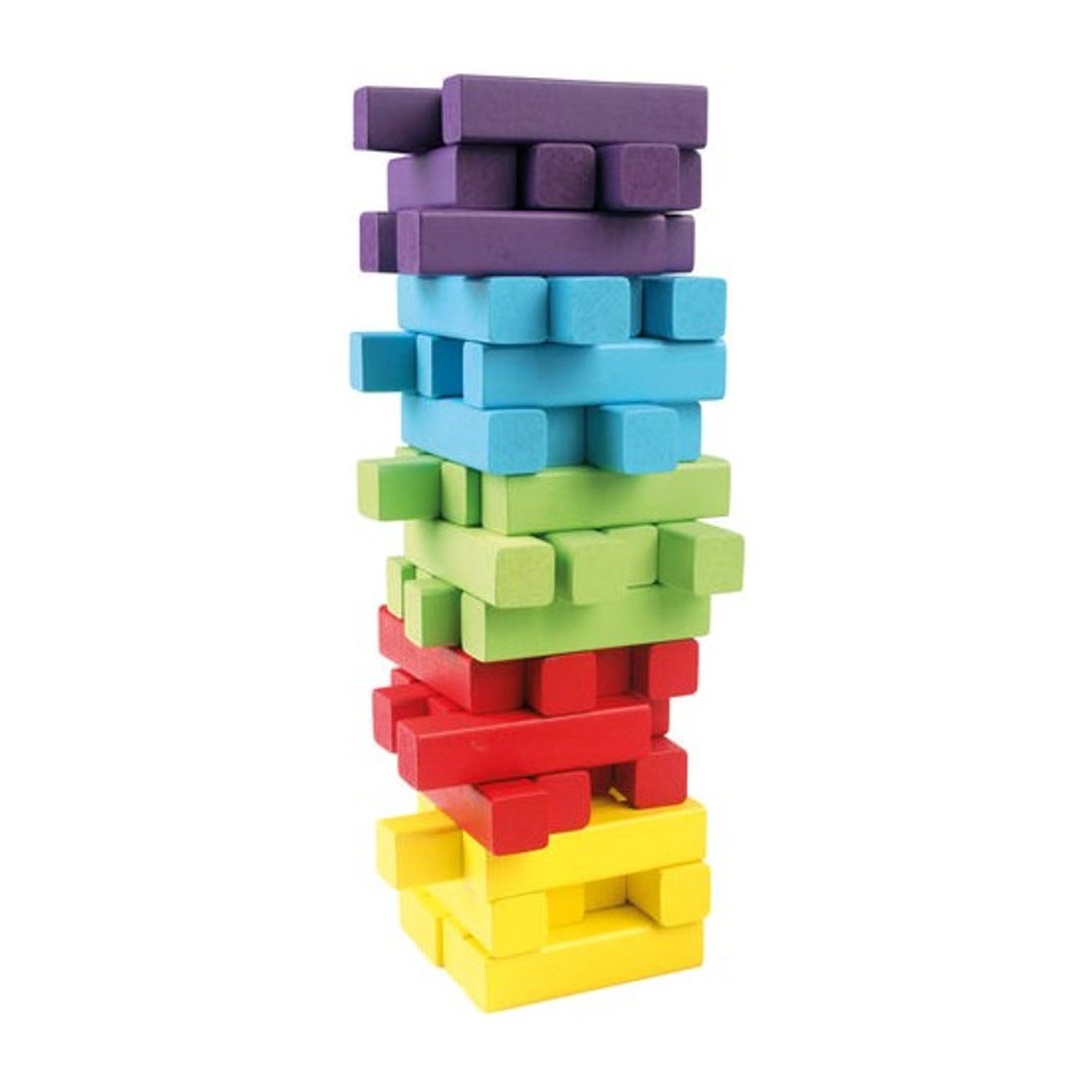 Joc tip turn, 60 cuburi, Lemn, 7 x 7 x 25.7 cm, Multicolor fotografia produsului