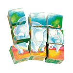 Set Bino Cuburi de Lemn Animale Salbatice 9 Piese fotografia produsului View 3 S