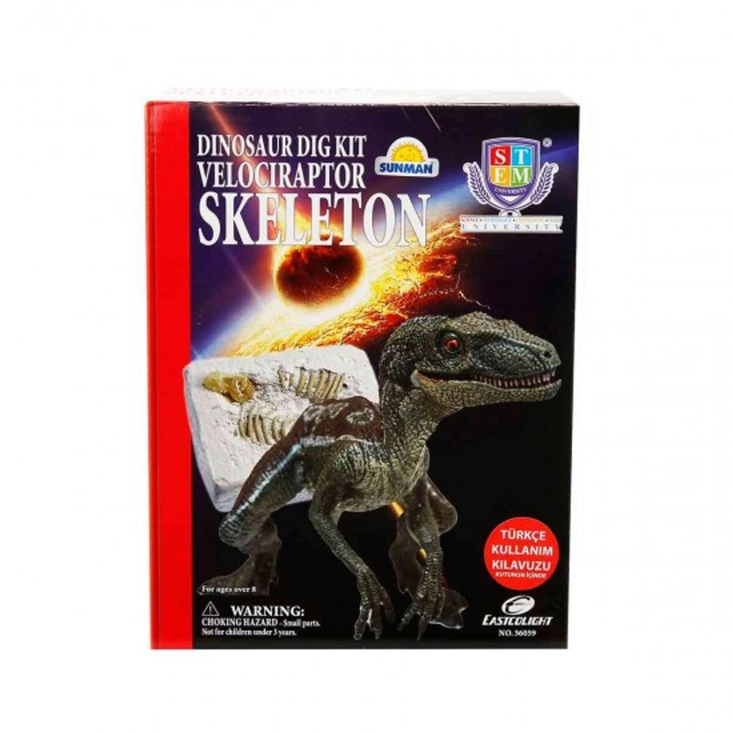 Set educativ descopera scheletul de Velociraptor Sunman 1 fotografia produsului