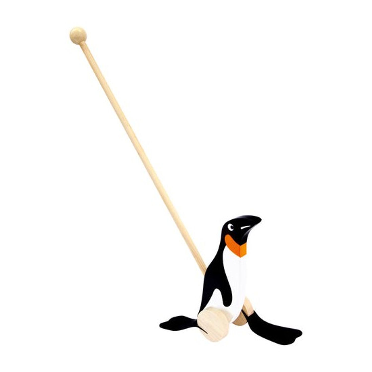 Jucarie de impins din lemn Pinguin fotografia produsului