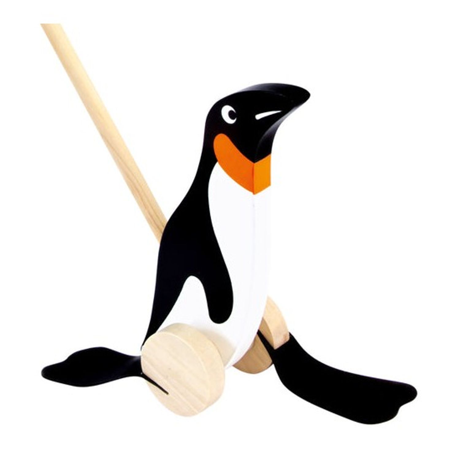 Jucarie de impins din lemn Pinguin fotografia produsului View 2 L