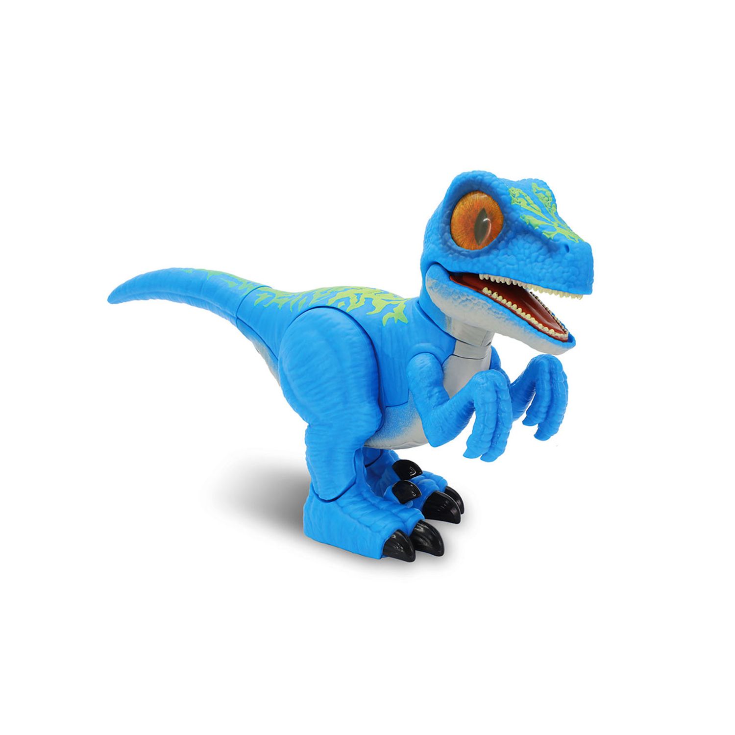 Jucarie Velociraptor interactiv Dinos Unleashed seria Walking & Talking, albastru fotografia produsului