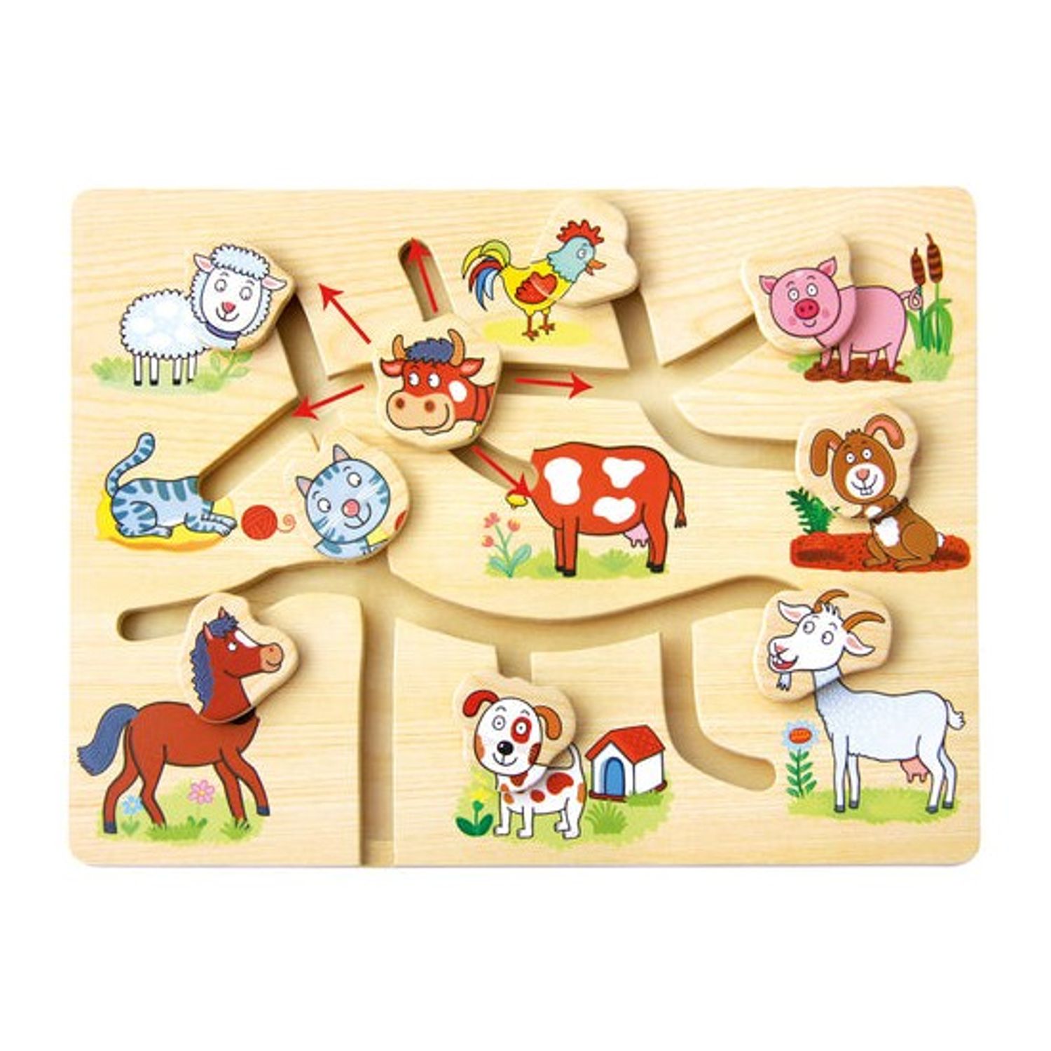 Puzzle mobil din lemn - Ferma - Bino fotografia produsului View 2 L