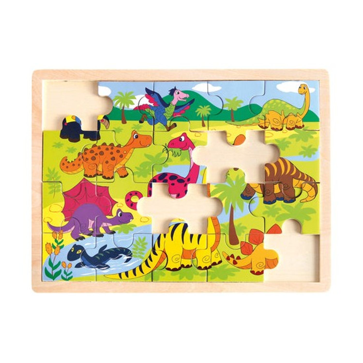 Puzzle din lemn Dinozauri, 20 piese fotografia produsului View 2 L