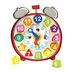 Puzzle din lemn Ceas cu figuri geometrice colorate fotografia produsului