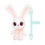 Jucarie de plus Peekapets Iepuras alb cu urechi mobile 28 cm fotografia produsului View 5 S