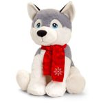 Jucarie de plus Keel Toys Husky cu fular 25 cm Keeleco fotografia produsului