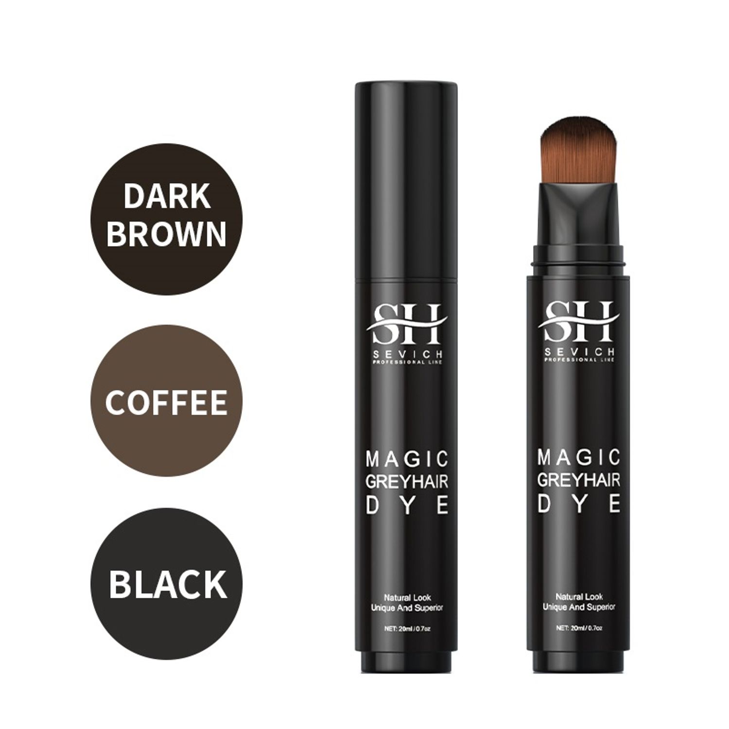 Stick corector, pentru vopsirea firelor de par alb, Magic, Negru, Sevich, 20ml fotografia produsului View 2 L