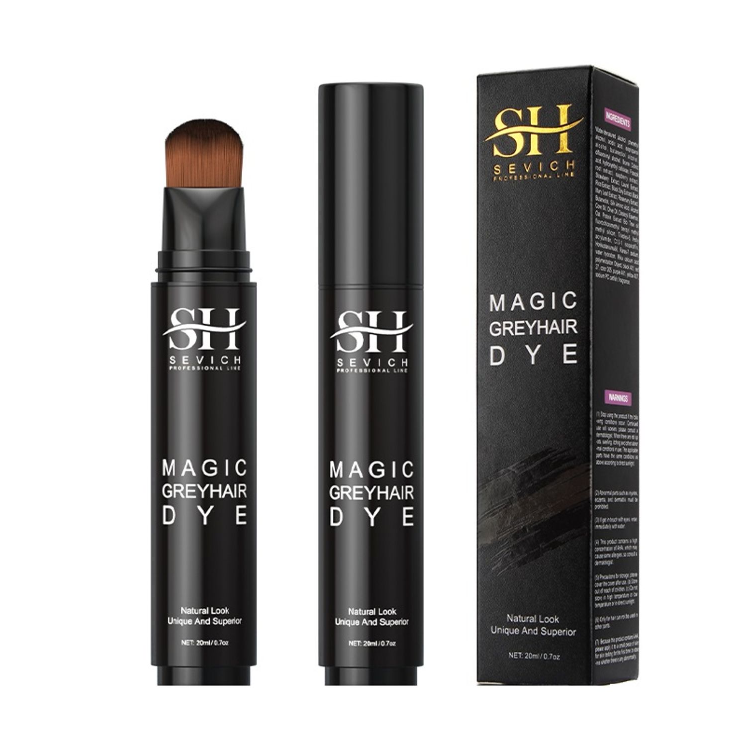 Stick corector, pentru vopsirea firelor de par alb, Magic, Negru, Sevich, 20ml fotografia produsului View 12 L