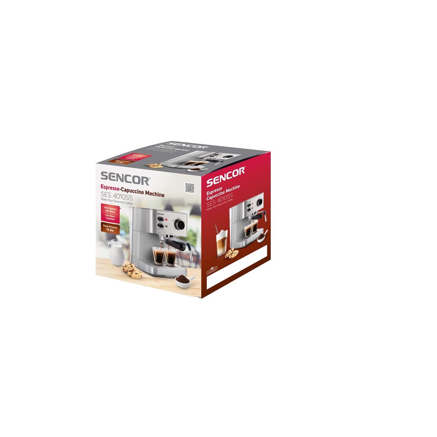 Expressor 15 Bar, Capacitate 1.5 L, 1050 W,  Sencor, Argintiu fotografia produsului View 3 L