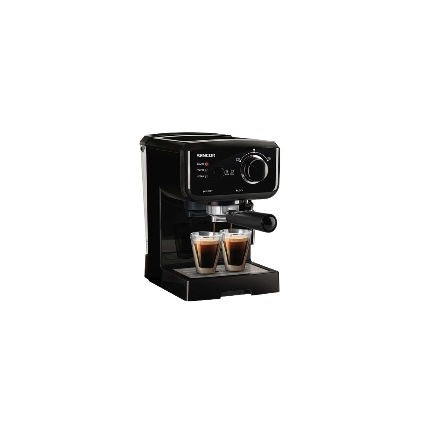 Espressor 15 Bar, 1140 w, 1.5 l,  Negru,  Sencor fotografia produsului