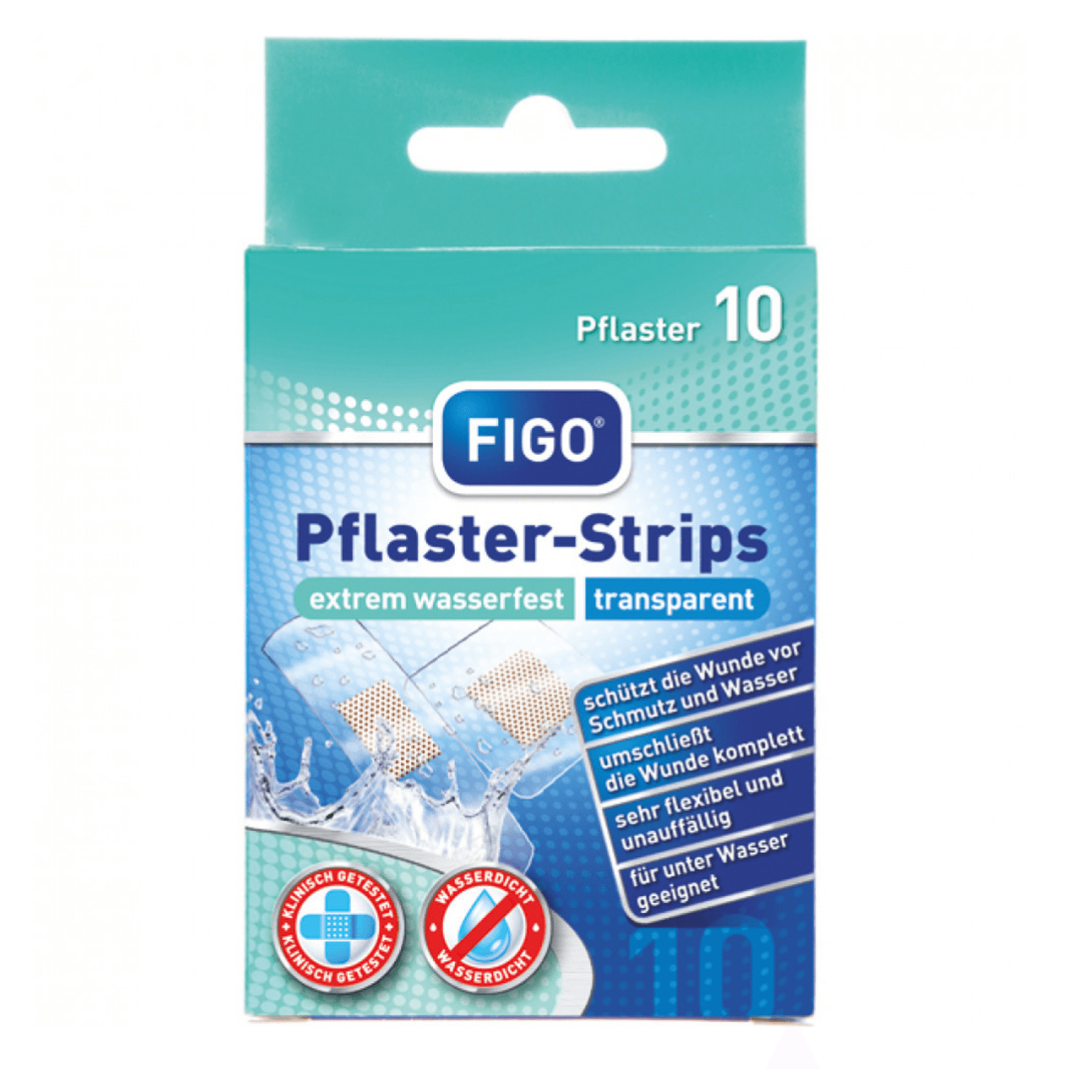 Set 10 de plasturi de diferite marimi, transparenti, ultra-rezistenti la apa, Figo fotografia produsului