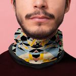 Esarfa Circulara tip Guler Handmade cu Polar pentru Vreme Rece, Patrate Color in Stroboscop, Multicolor, 60x25 cm fotografia produsului View 4 S