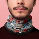 Esarfa Circulara tip Guler Handmade cu Polar pentru Vreme Rece, Pisici la Moda, Multicolor, 60x25 cm fotografia produsului View 5 S