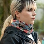 Esarfa Circulara tip Guler Handmade cu Polar pentru Vreme Rece, Pisici la Moda, Multicolor, 60x25 cm fotografia produsului View 4 S
