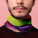 Esarfa Circulara tip Guler Handmade cu Polar pentru Vreme Rece, Abstract Zebra pe Marte, Multicolor, 60x25 cm fotografia produsului View 5 S