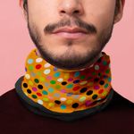 Esarfa Circulara tip Guler Handmade cu Polar pentru Vreme Rece, Abstract Buline Colorate, Multicolor, 60x25 cm fotografia produsului View 5 S