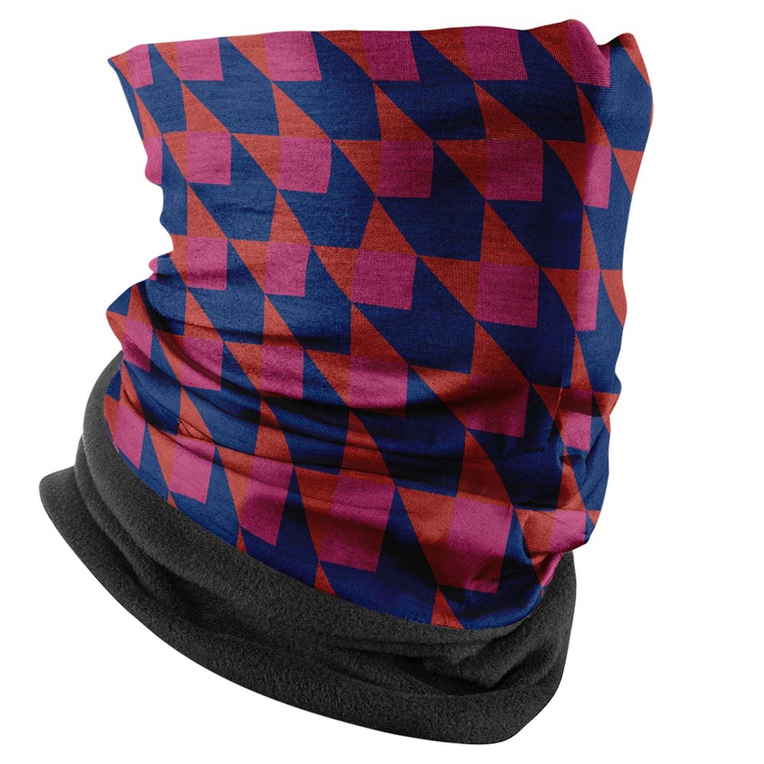 Esarfa Circulara tip Guler Handmade cu Polar pentru Vreme Rece, Abstract Cubism, Multicolor, 60x25 cm fotografia produsului