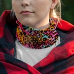 Esarfa Circulara tip Guler Handmade pentru Toate Sezoanele, Animal Print Leopard Multicolor, Multicolor, 40x25 cm fotografia produsului View 3 S