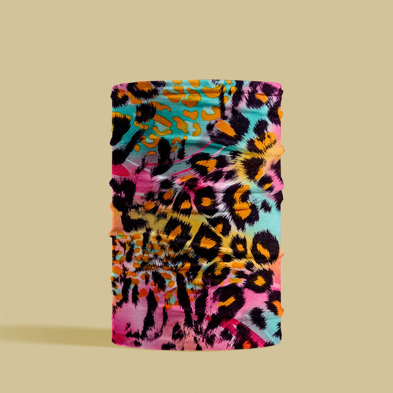 Esarfa Circulara tip Guler Handmade pentru Toate Sezoanele, Animal Print Leopard Multicolor, Multicolor, 40x25 cm fotografia produsului View 2 L