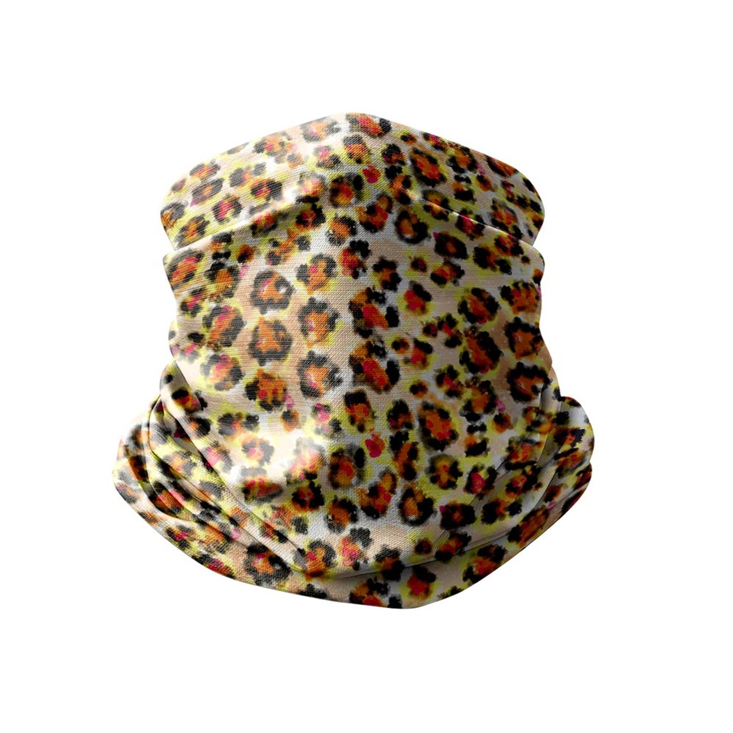 Esarfa Circulara tip Guler Handmade pentru Toate Sezoanele, Animal Print Leopard, Multicolor, 40x25 cm fotografia produsului