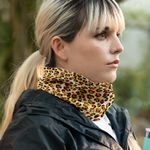 Esarfa Circulara tip Guler Handmade pentru Toate Sezoanele, Animal Print Leopard, Multicolor, 40x25 cm fotografia produsului View 4 S