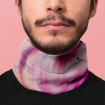 Esarfa Circulara tip Guler Handmade pentru Toate Sezoanele, Abstract Urme Roz, Multicolor, 40x25 cm fotografia produsului View 5 S
