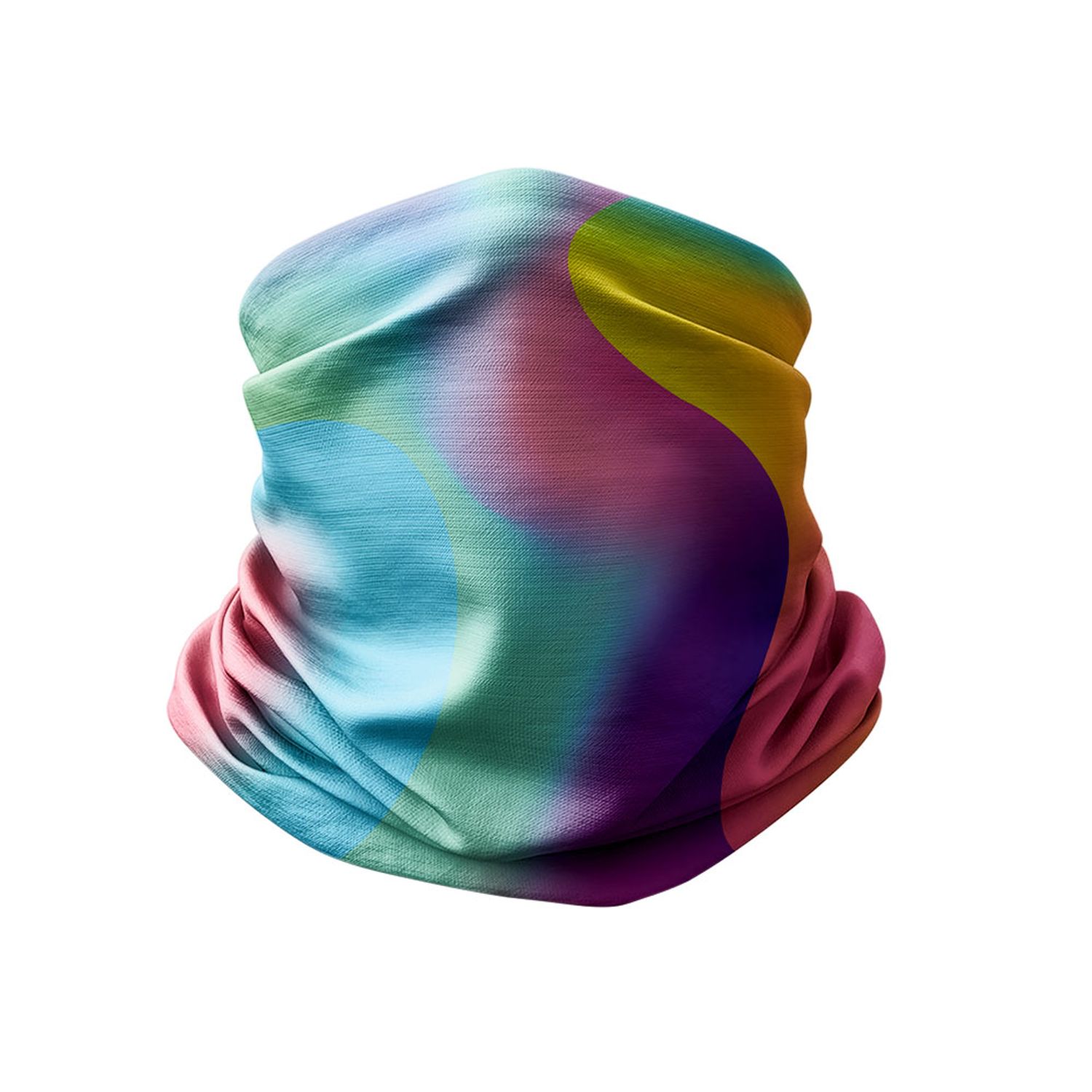 Esarfa Circulara tip Guler Handmade pentru Toate Sezoanele, Abstract Forme Abstracte, Multicolor, 40x25 cm fotografia produsului