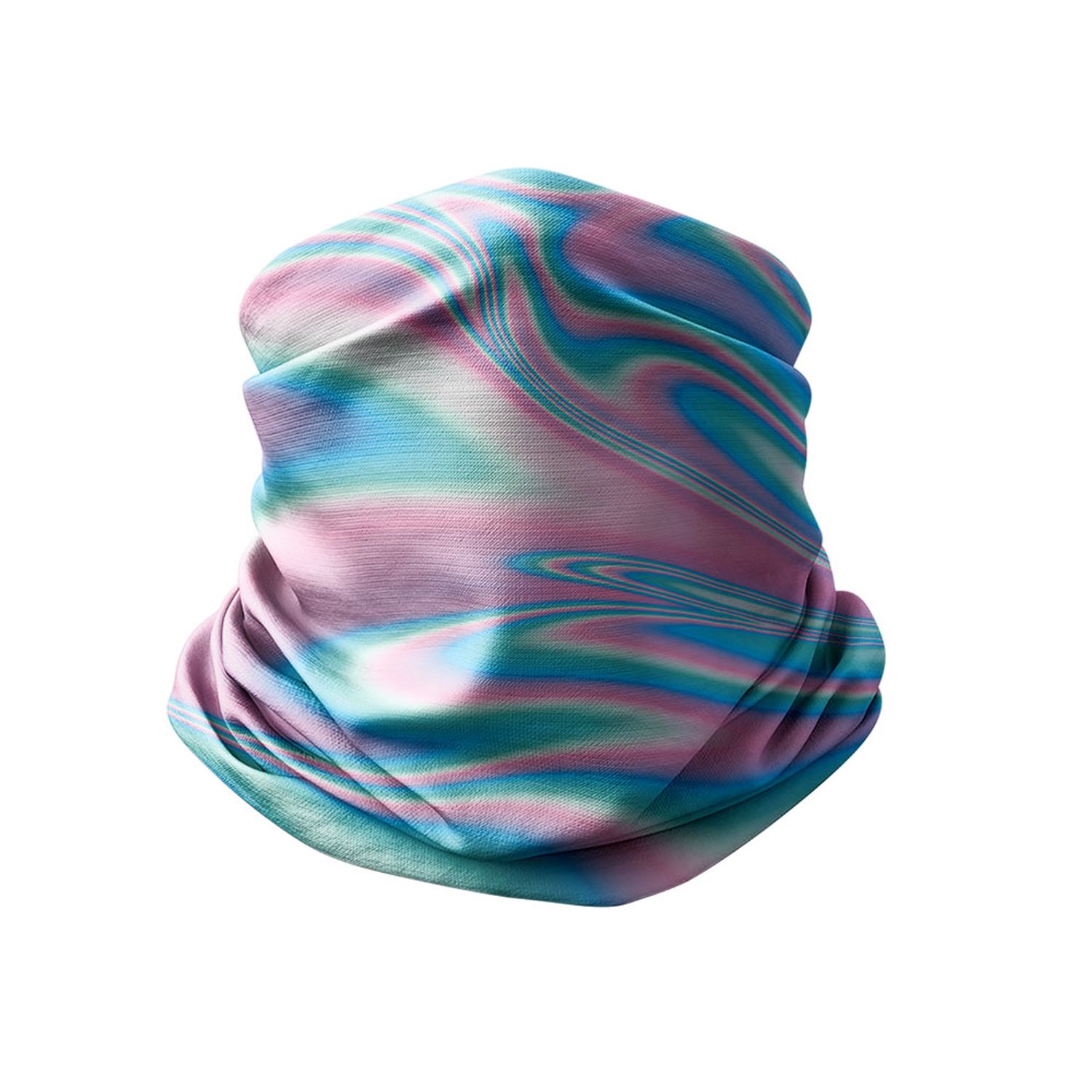 Esarfa Circulara tip Guler Handmade pentru Toate Sezoanele, Abstract Psihedelic, Multicolor, 40x25 cm fotografia produsului