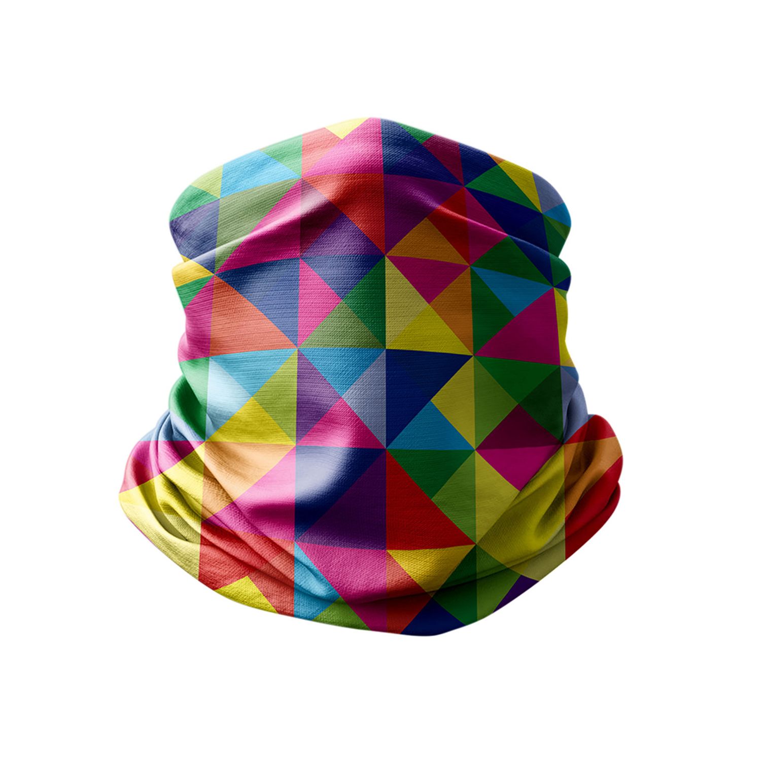 Esarfa Circulara tip Guler Handmade pentru Toate Sezoanele, Abstract Rubix Cube, Multicolor, 40x25 cm fotografia produsului