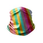 Esarfa Circulara tip Guler Handmade pentru Toate Sezoanele, Abstract Dungi Optimiste, Multicolor, 40x25 cm fotografia produsului