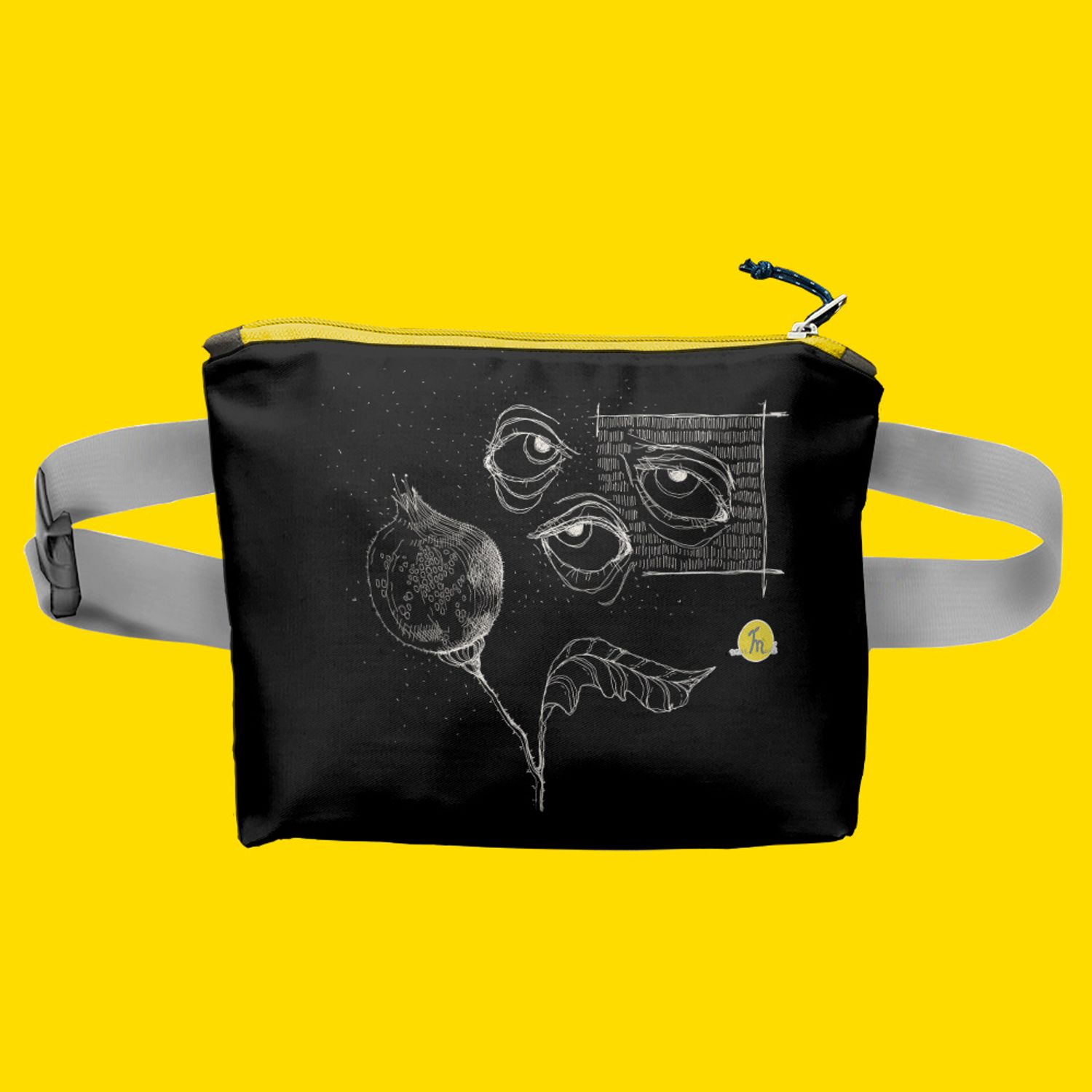 Borseta Handmade Fanny Pack, Priviri si Mac, Multicolor, 22x19 cm fotografia produsului View 5 L
